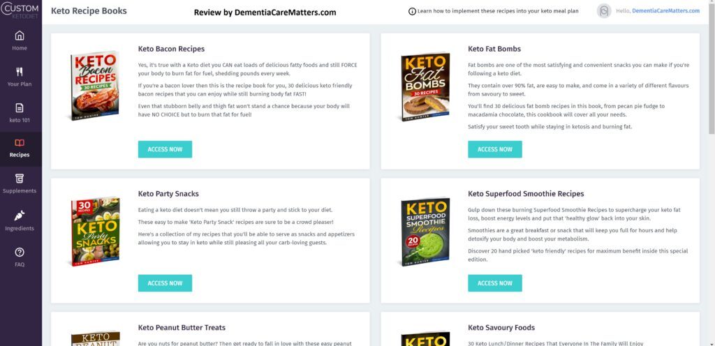 keto cookbooks download page