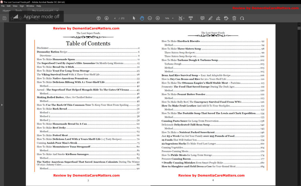The Lost Super Foods PDF Table of contents