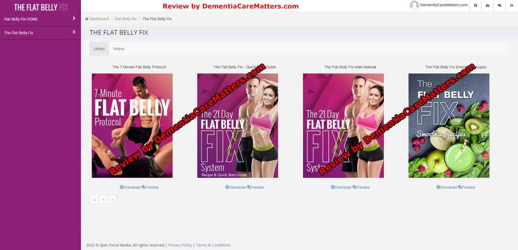 The Flat Belly Fix download page